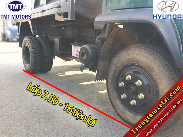 Thống số lốp xe ben TMT 3.49 tấn HD7335D động cơ Hyundai-trungtamxetai.com